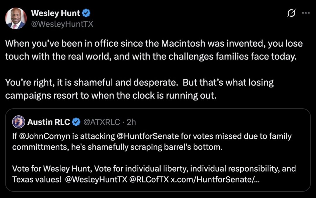 The Austin Republican Liberty Caucus Stands with Wesley Hunt
