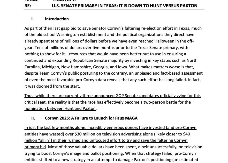 In a 3-way Ballot, John Cornyn has LOST Ground After Spending $40 MILLION in Texas